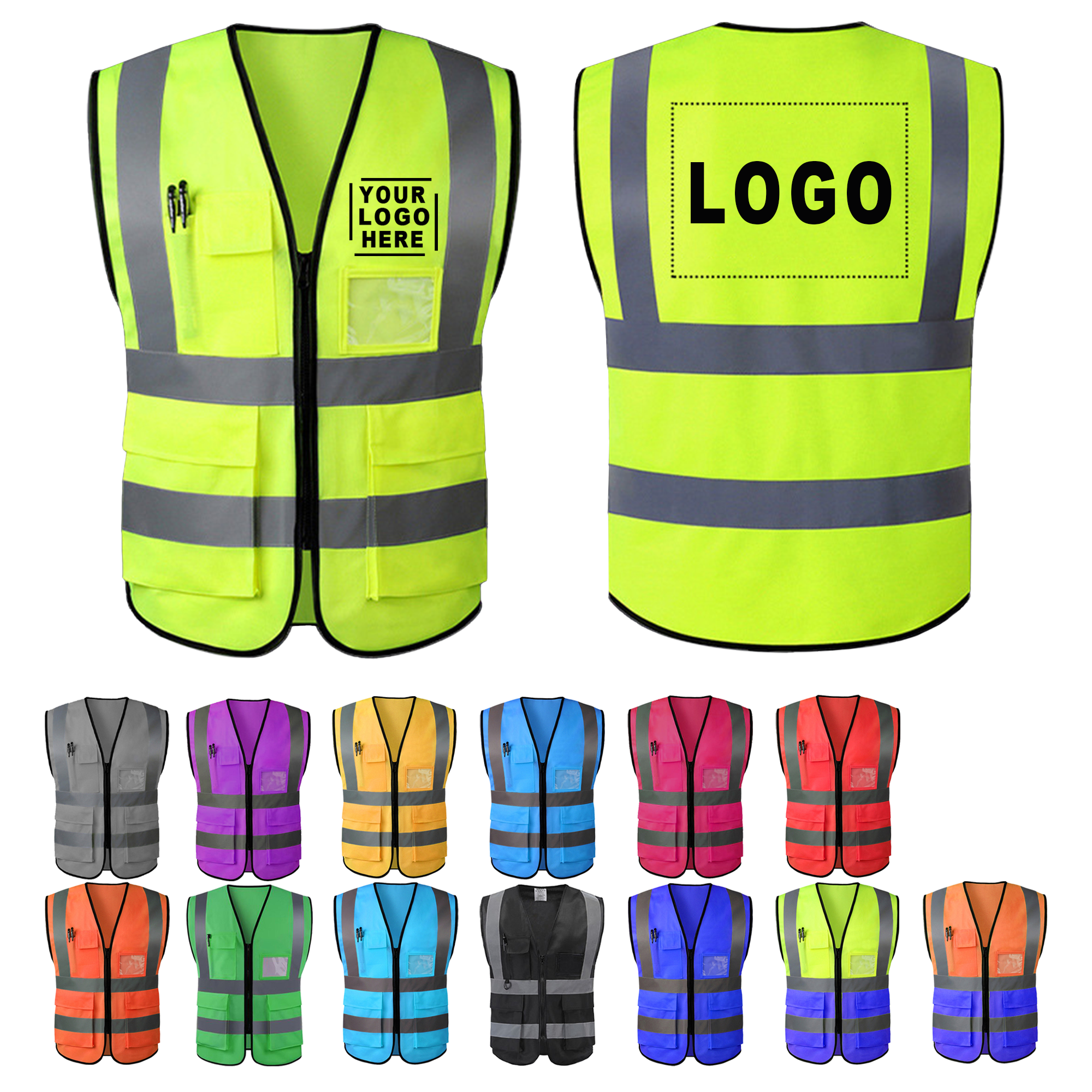 High Visibility Safety Vest With Reflective Strips 1