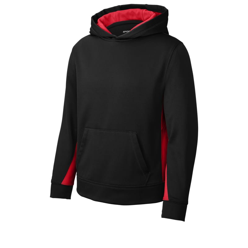 Sport-Tek Youth Sport-Wick Fleece Colorblock Hooded Pullover. 10