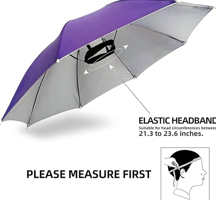 Lightweight Foldable Umbrella Hat for Travel Camping Hiking - UV Protection 1