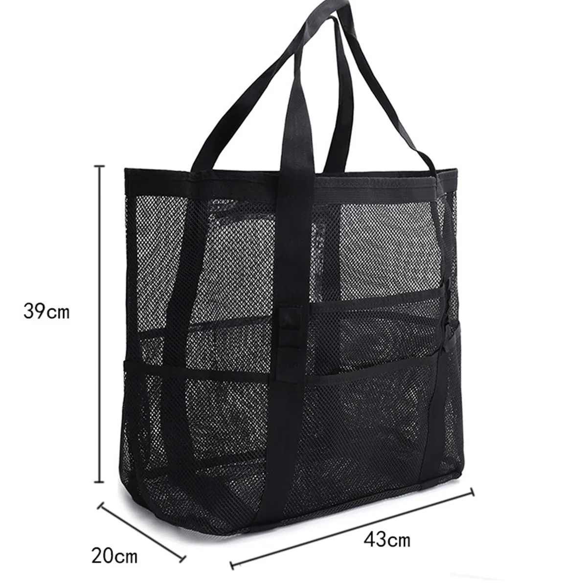 Portable Foldable Mesh Beach Tote Bag, custom tote bag with logo imprint 3