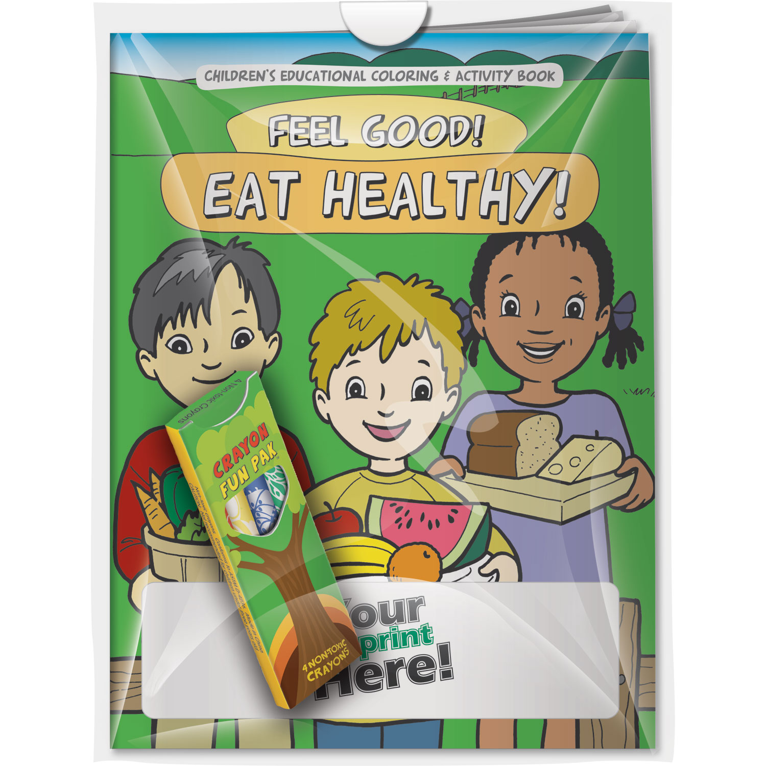 Combo Pack - CB1005 Coloring Book & 4-Pack of Crayons in a Poly Bag 5