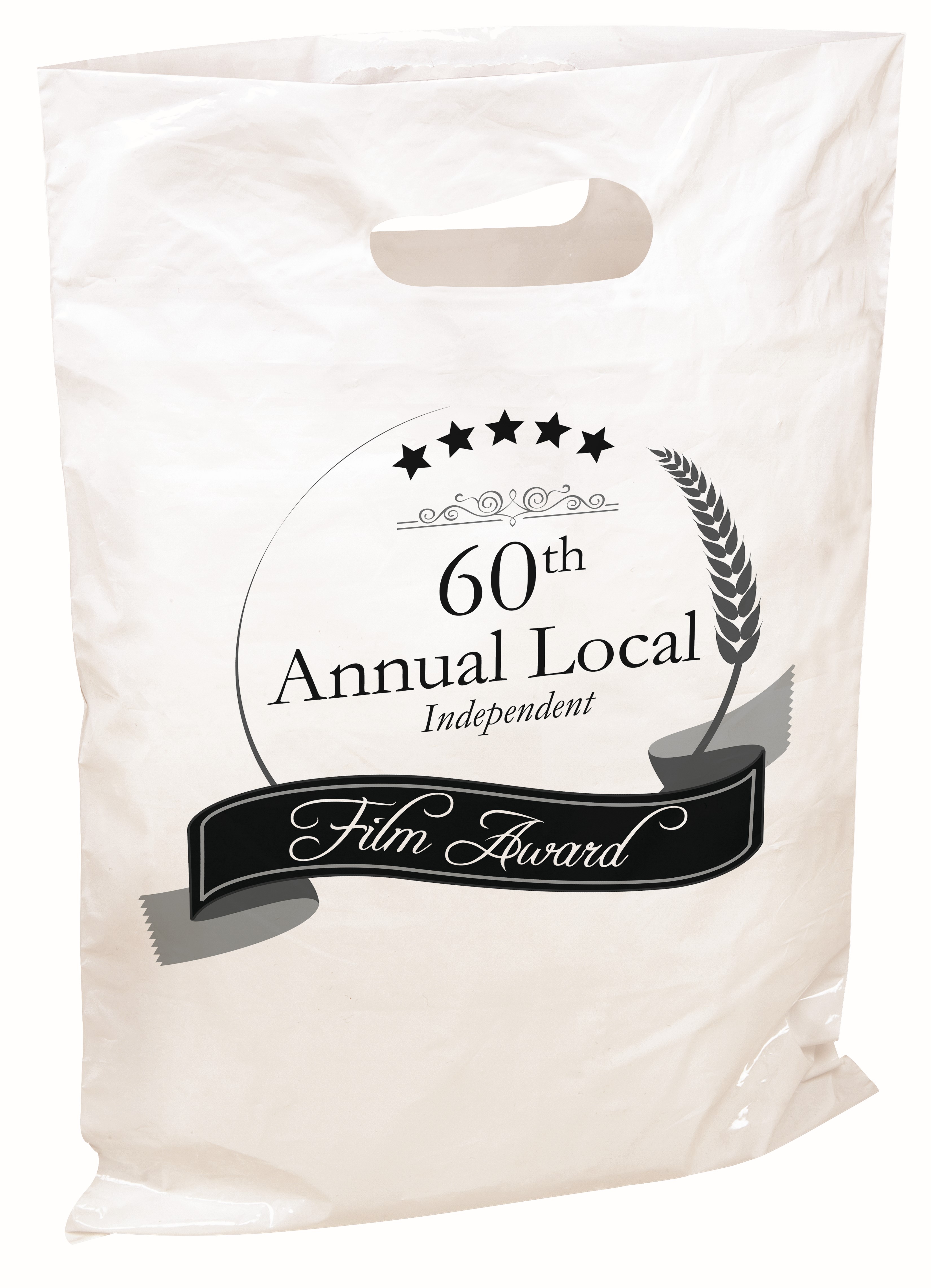 One Color 2-sided White Plastic Bag 9" x 13"