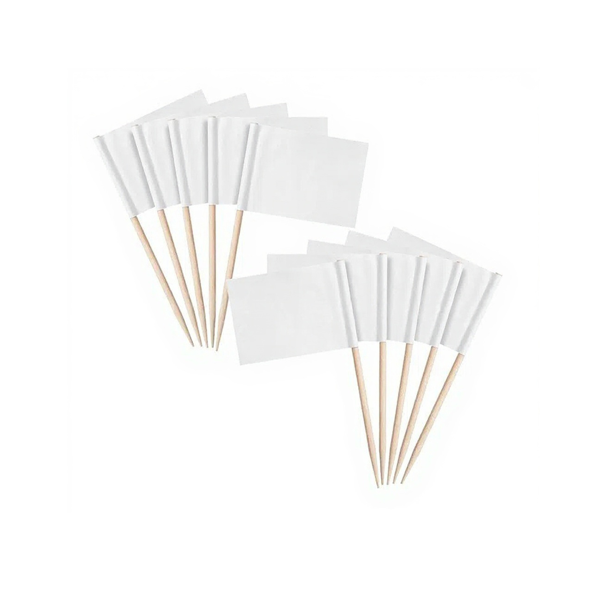 Decorative Bamboo Toothpick Flag Assorted Design 1.4 x 1" 2