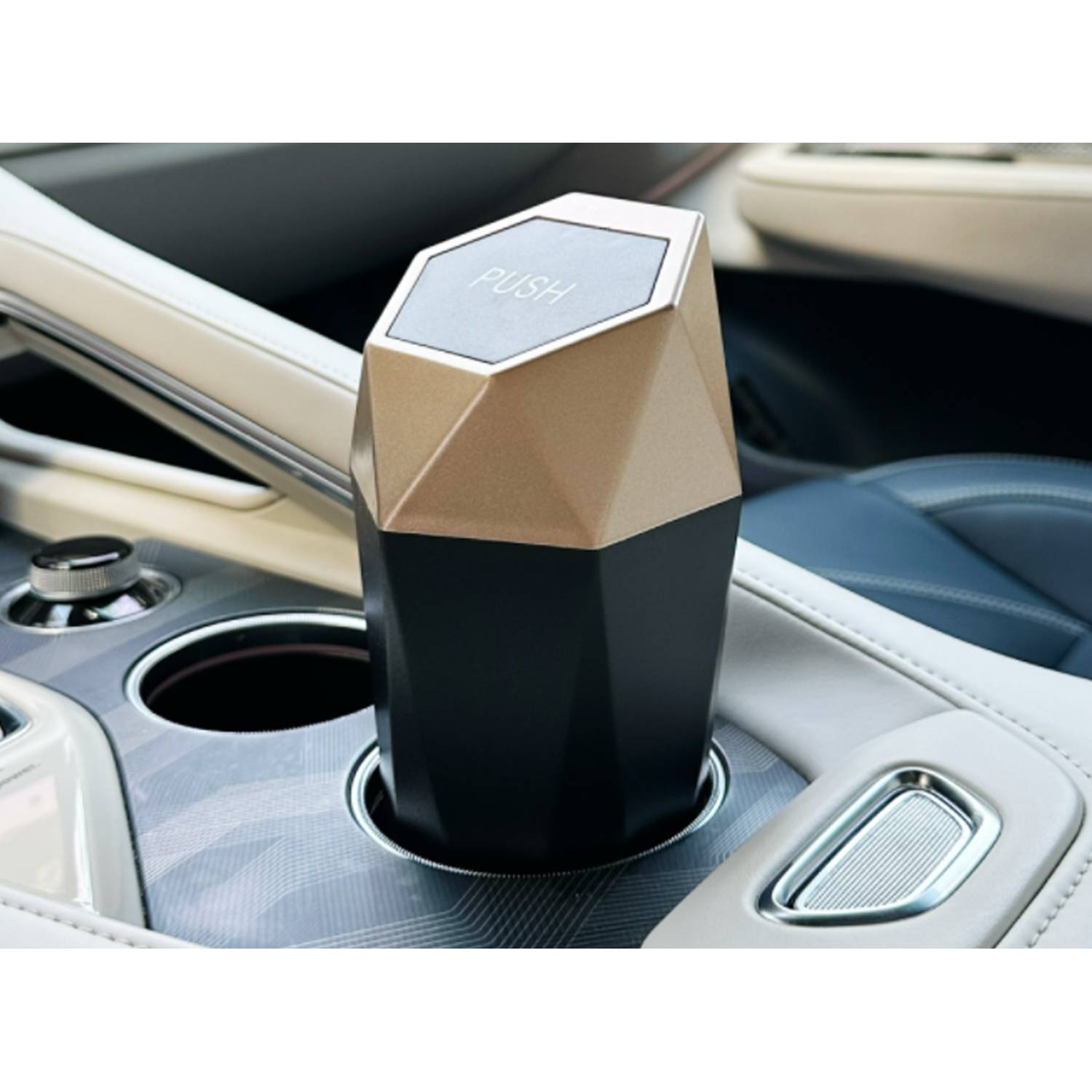 Mini Car Trash Can In Diamond Shape W/ Lid 4