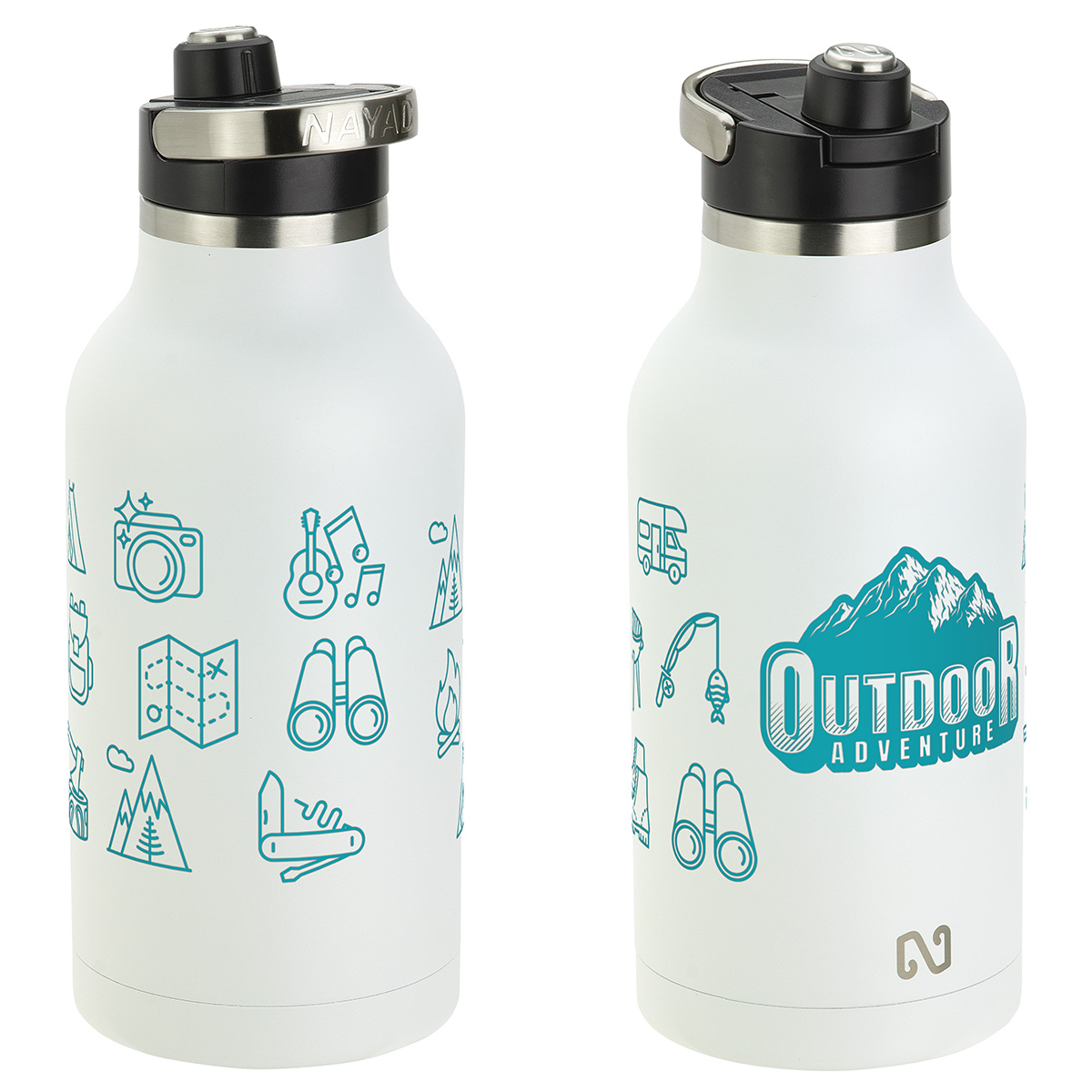 NAYAD® Traveler 64 oz Stainless Double-wall Bottle with Twist-Top Spout 8