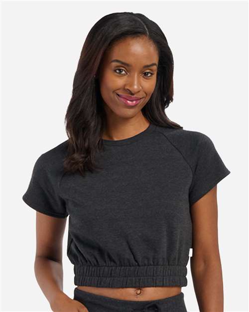 Women's French Terry Short Sleeve Cropped Crewneck Sweatshirt - BW2103 16