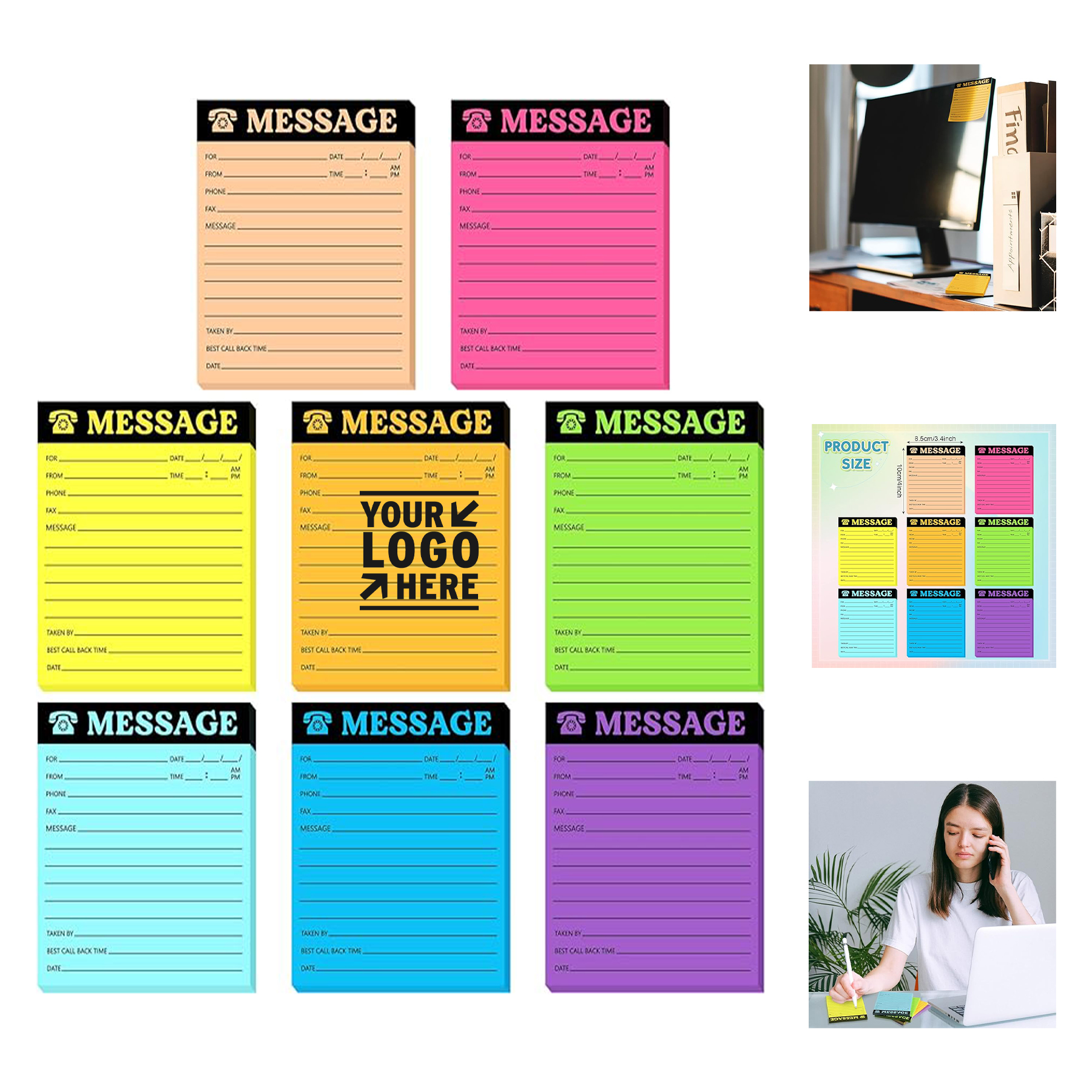 4" x 3.4" 50 Sheets Phone Message Sticky Note