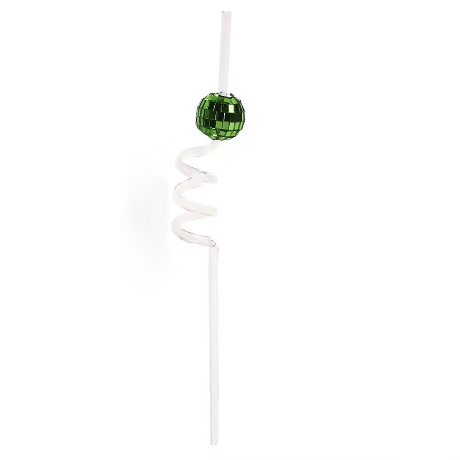 Disco Mirror Ball Plastic Straw 10