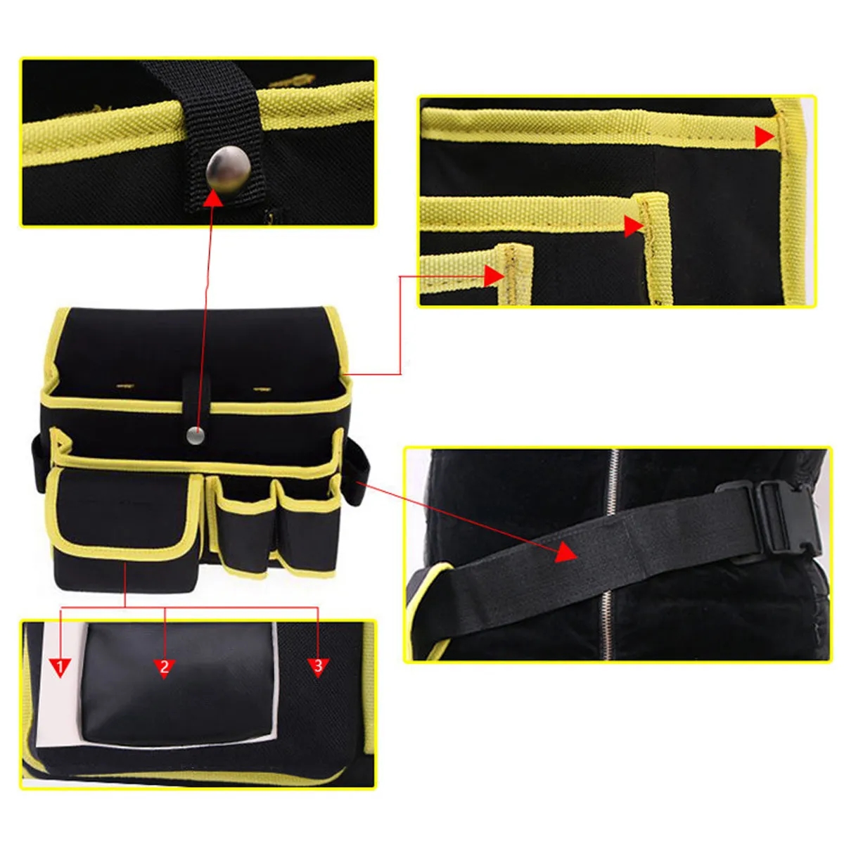 Carpenter Electrician Waist Utility Tool Pouch Belt Bag 5