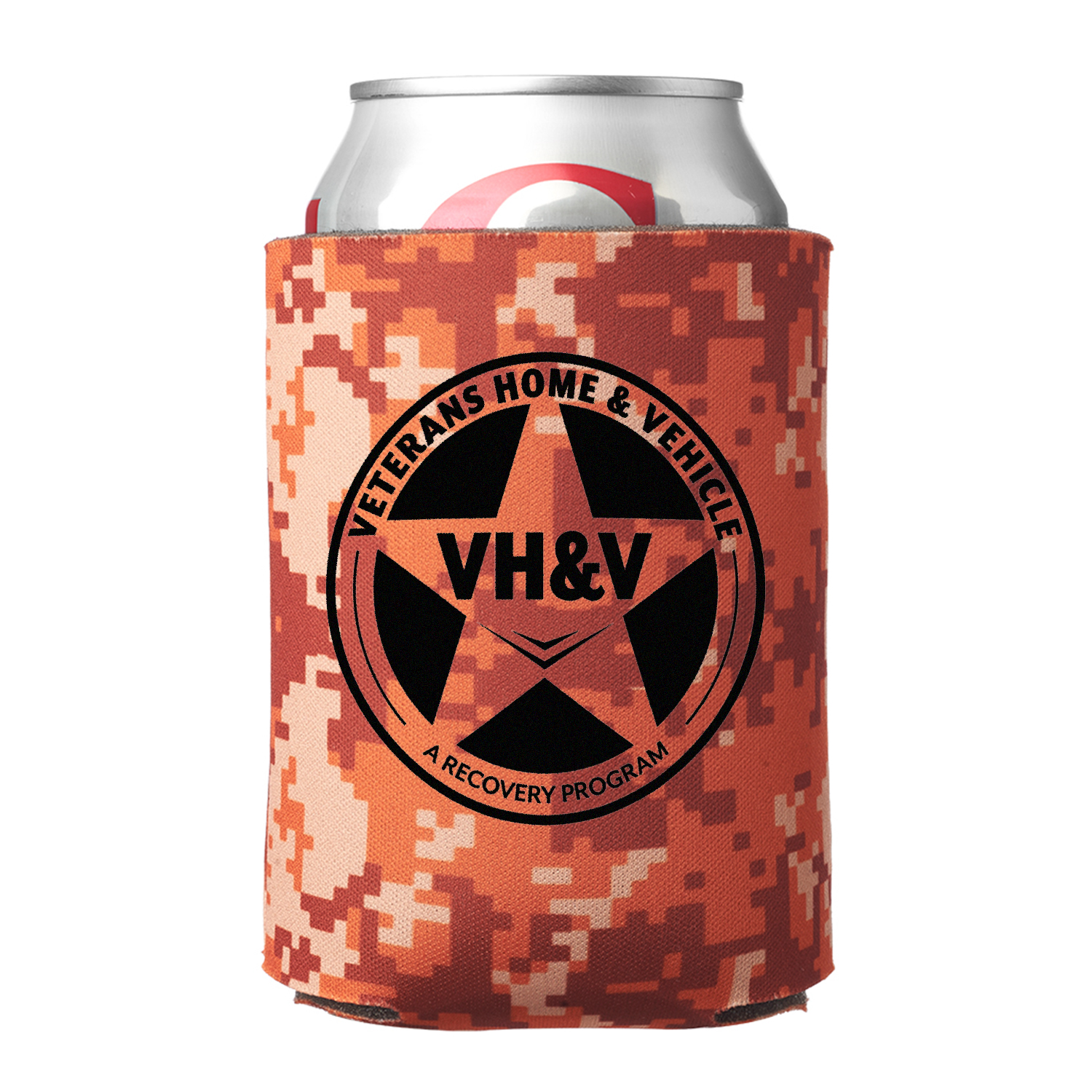 Digital Camo Can Cooler (1 Color Imprint), custom koozie with logo imprint 3