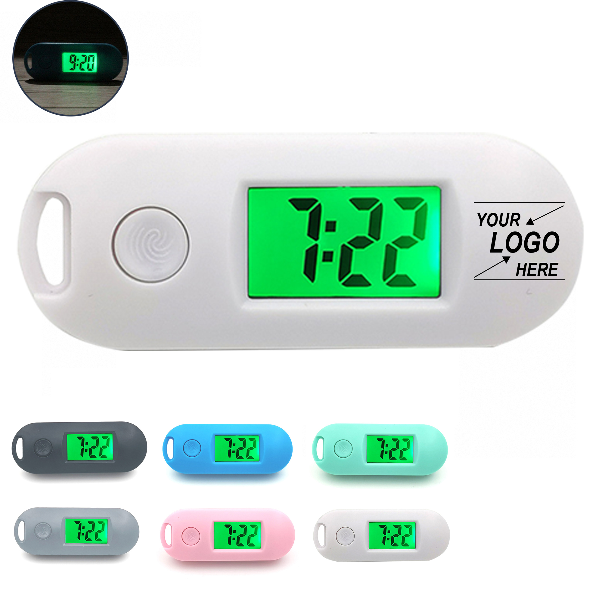 Portable Capsule Digital Keychain Clock 7