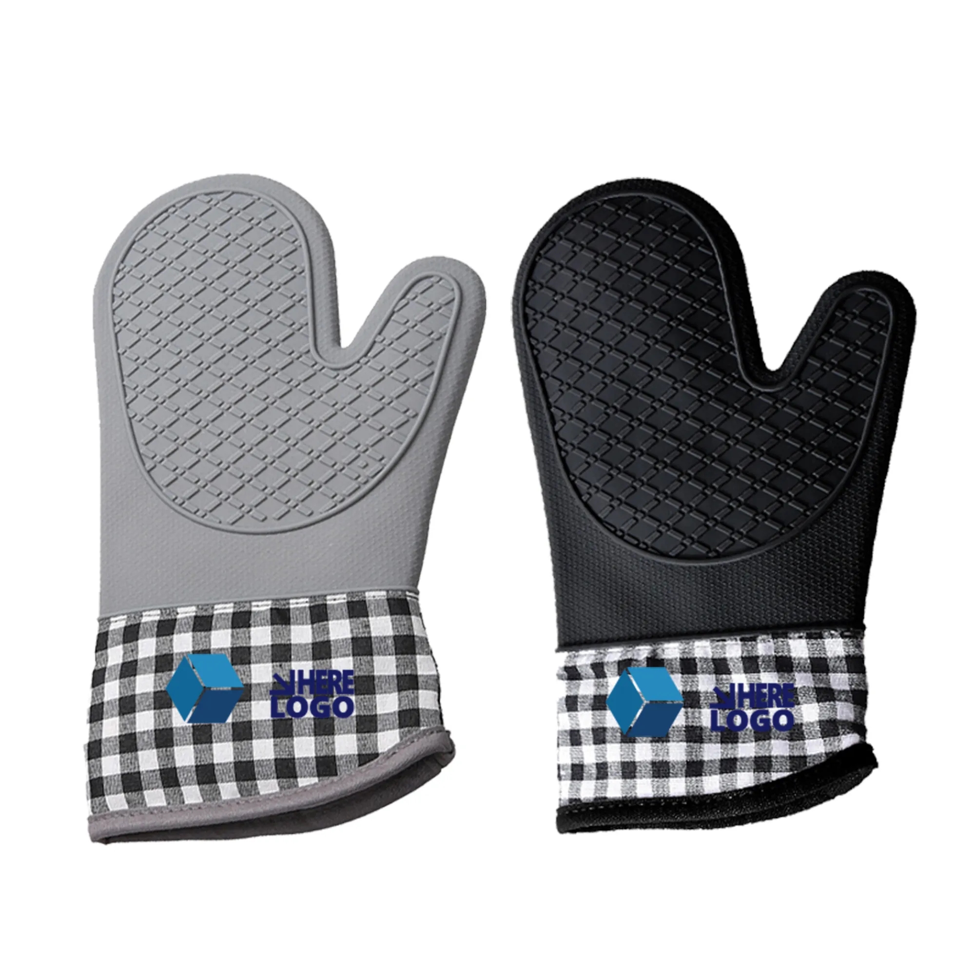 Silicone Oven Mitts 600Fahrenhe Heat Resistant Non-Slip Grip 4