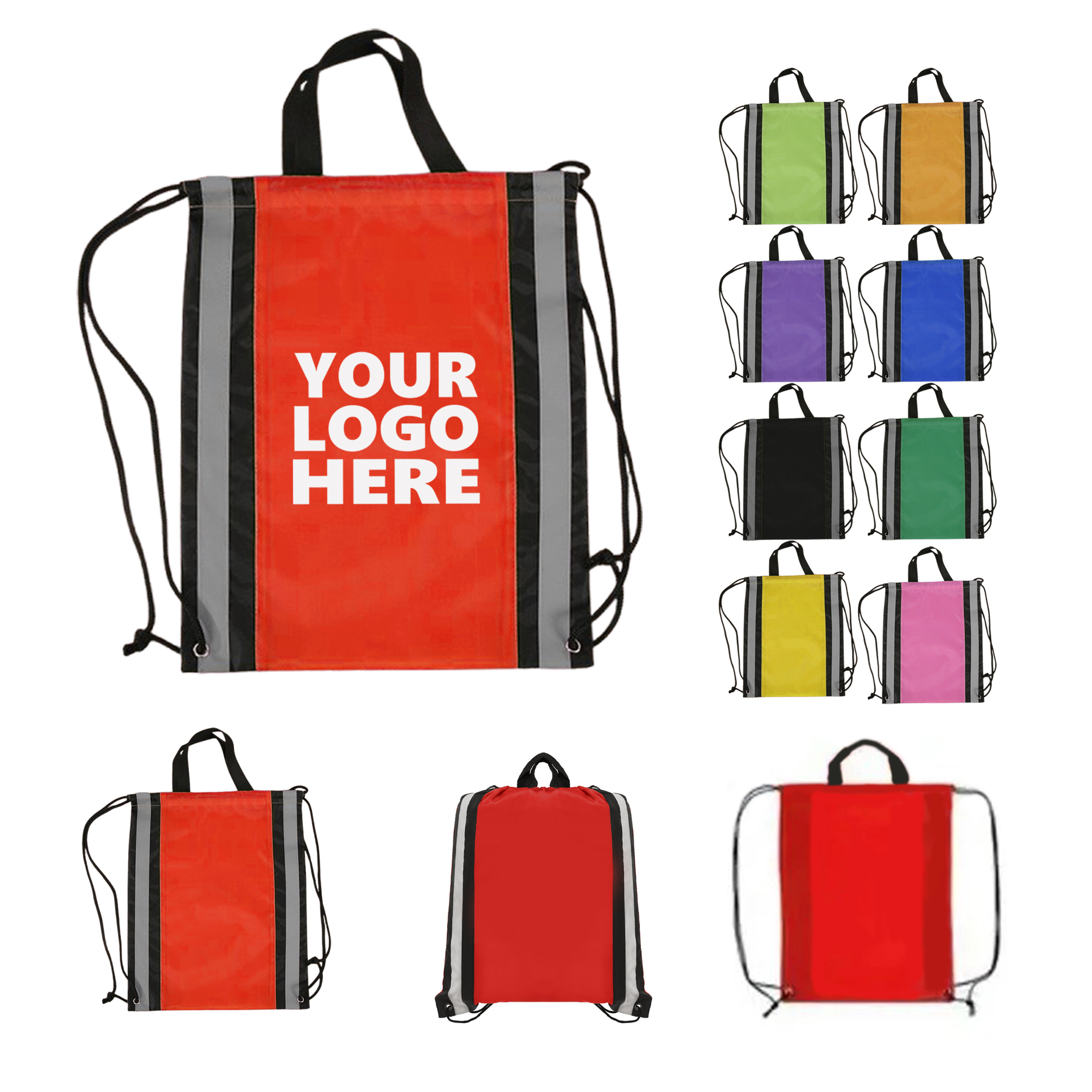 Reflective Sports Gym Drawstring Backpack 1