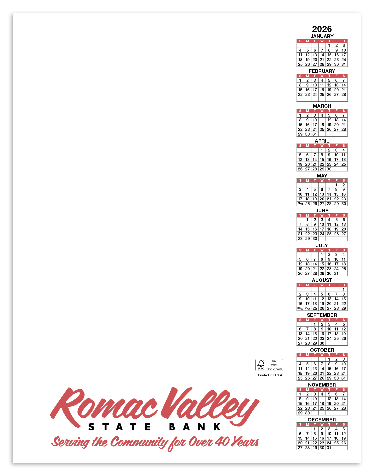 Skinner & Kennedy® Scratch Pad Calendar 51