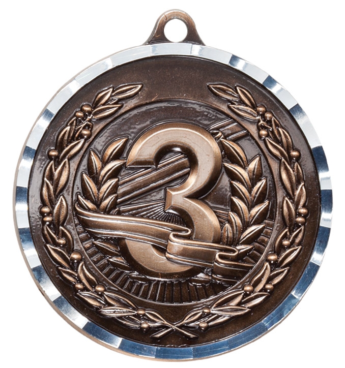 2" Bronze 3rd Diamond Cut Medal 2