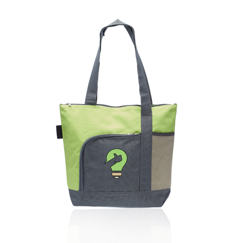 Polyester Canvas Two-Tone Tote - 16.5"W x 14.5"H x 4.5"D, custom tote bag with logo imprint 6