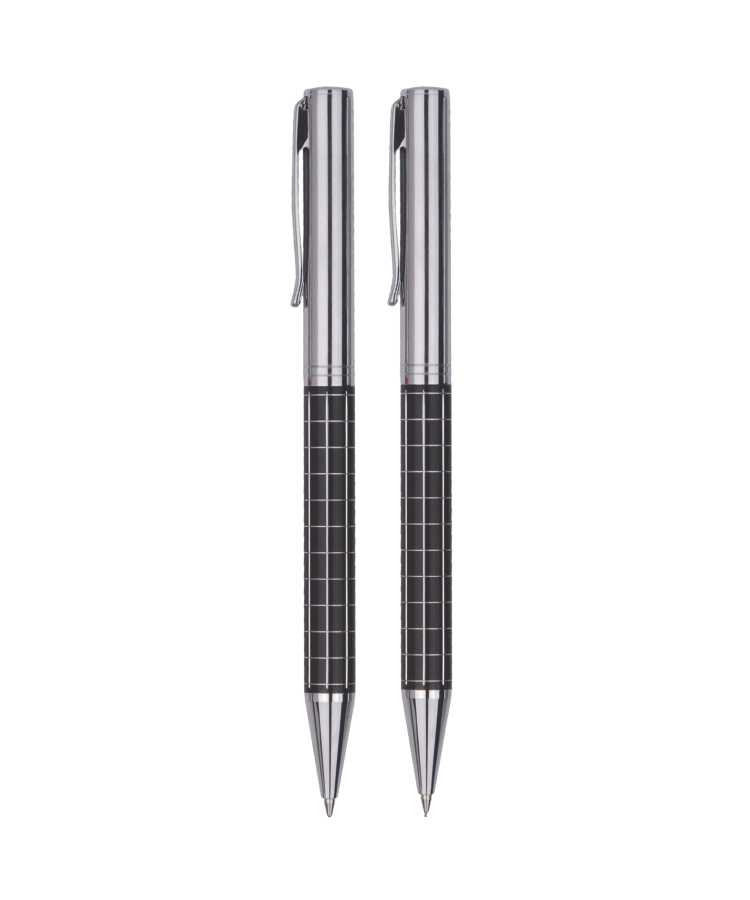 Union Printed - Executive Heavy Metal Barrel Pen & Pencil Set 7