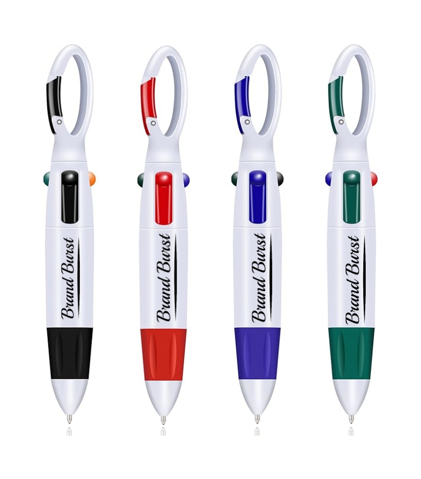4-in-1 Shuttle Pen With Carabiner Keychain