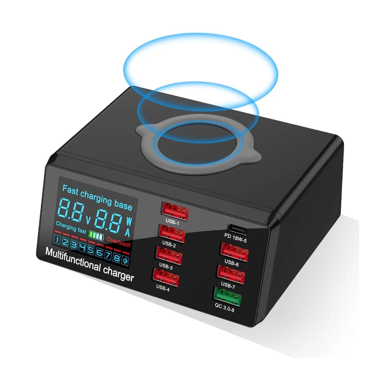 Qc 3.0 100W 8-Port Multi-Function Fast Wireless Charger 2