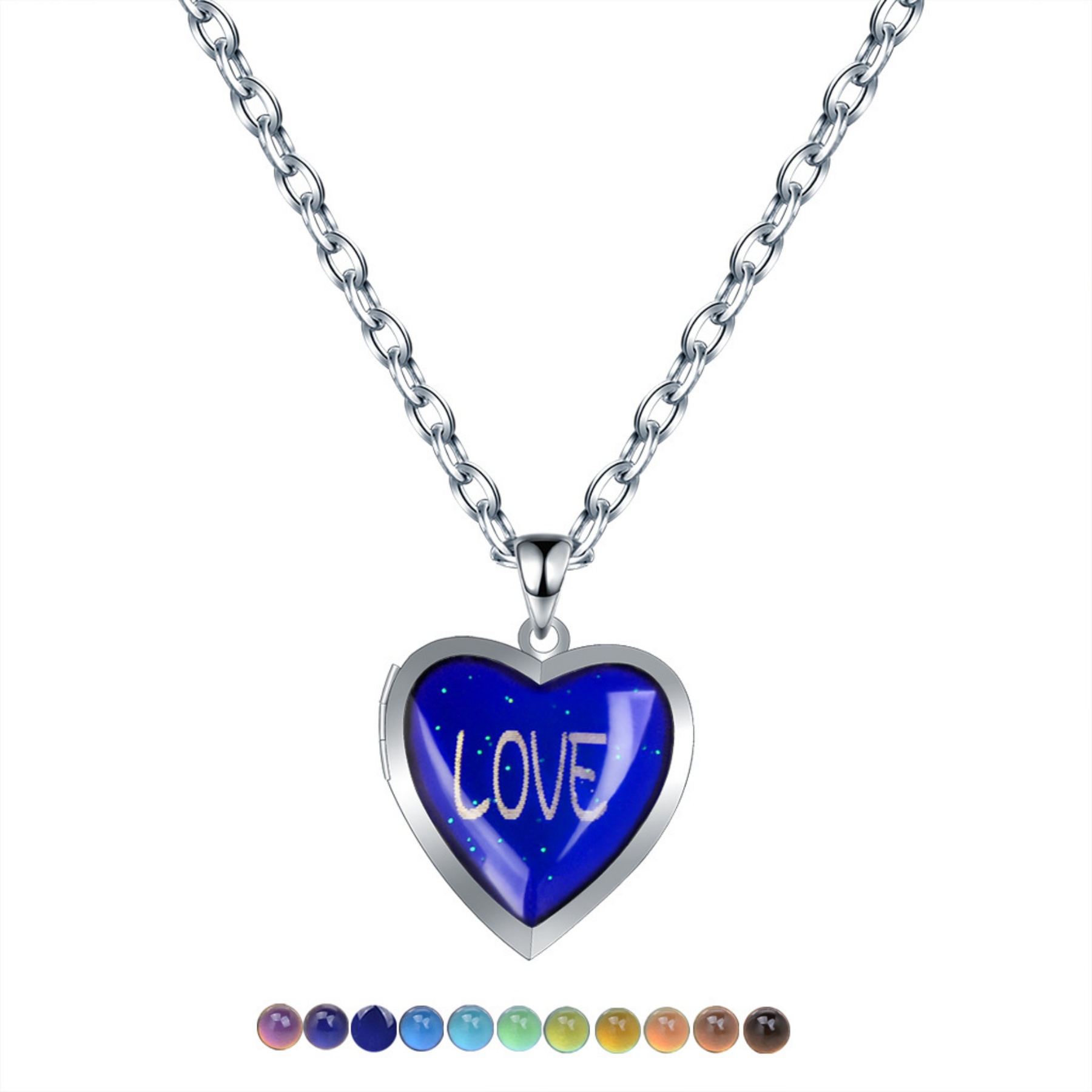 Heart Mood Locket Photo Necklace 3