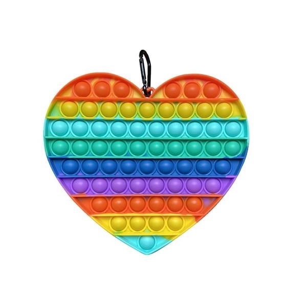 Heart Shape Rainbow Push Pop Bubble Fidget Toy 1