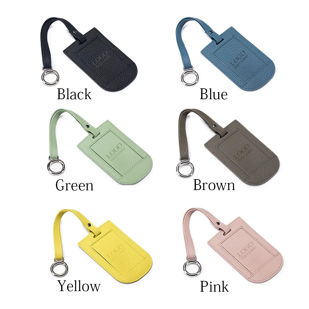 Flap Leather Luggage Tag With Metal Buckle 5