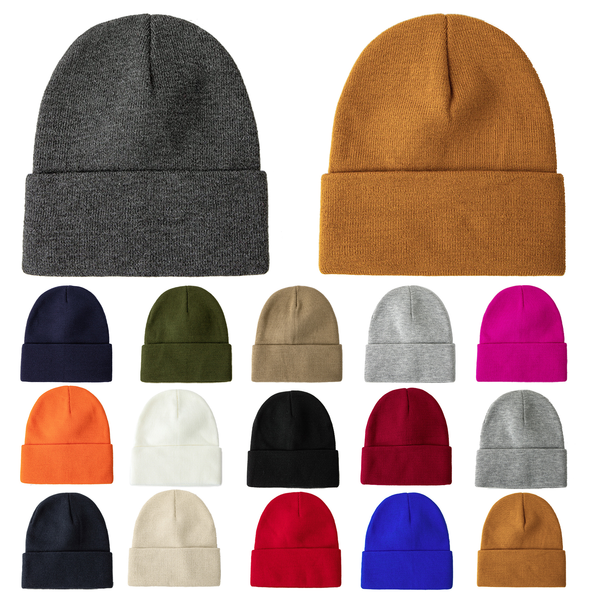 Warm Solid Color Knit Hat For Autumn And Winter 2