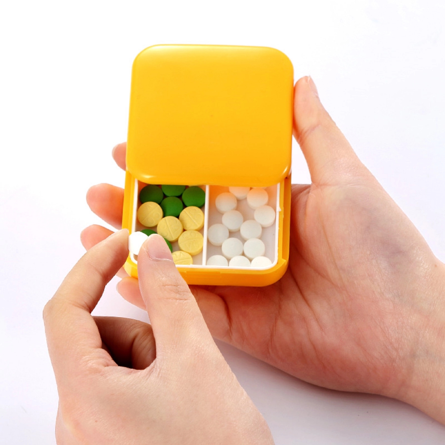 Square Slideable Cover 2-compartment Pill Box 5