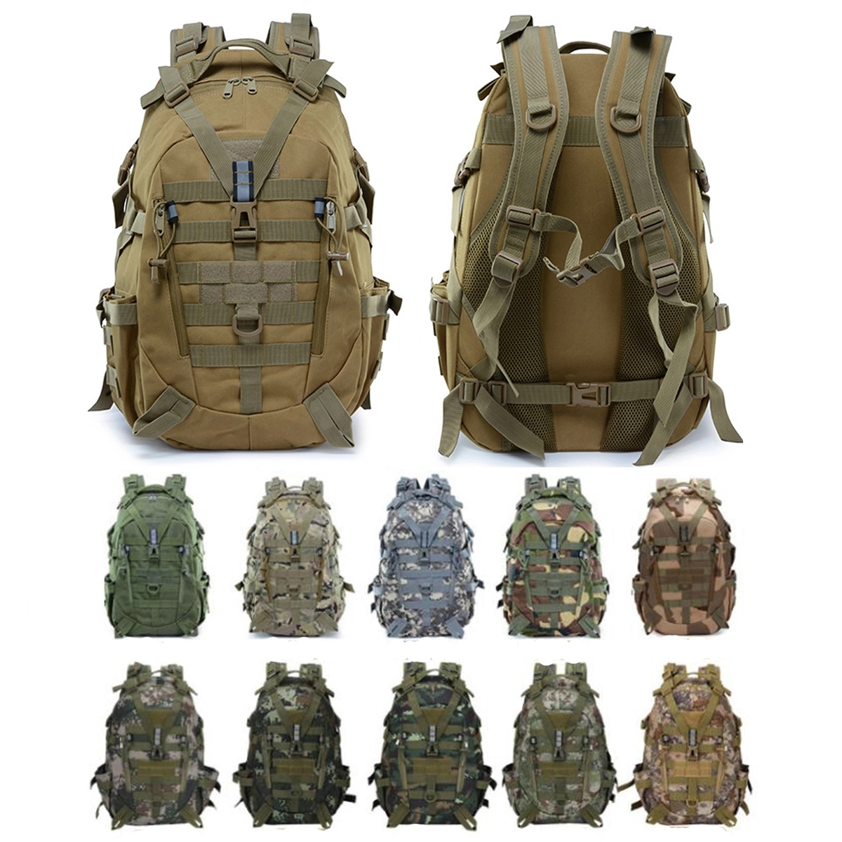 Military Tactical Backpack With Reflector 25L Army Pack Bag 4