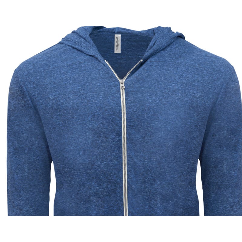 Threadfast Apparel Unisex Triblend Full-Zip Light Hoodie 9