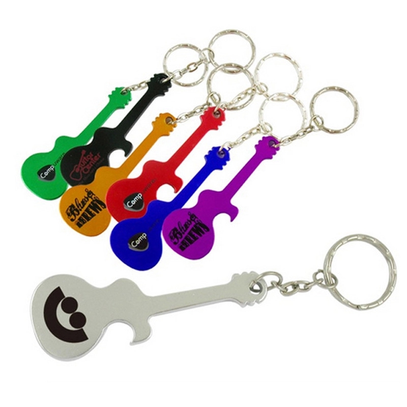 Guitar Shaped Bottle Opener with Keychain 3