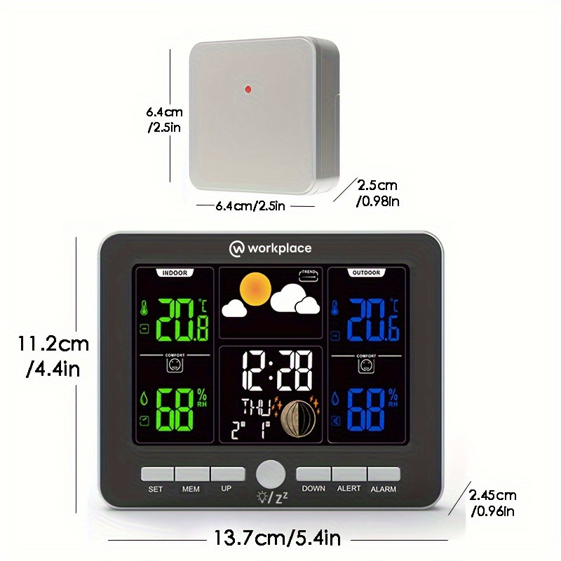 Wireless Digital Weather Station Clock with Colorful Display 9