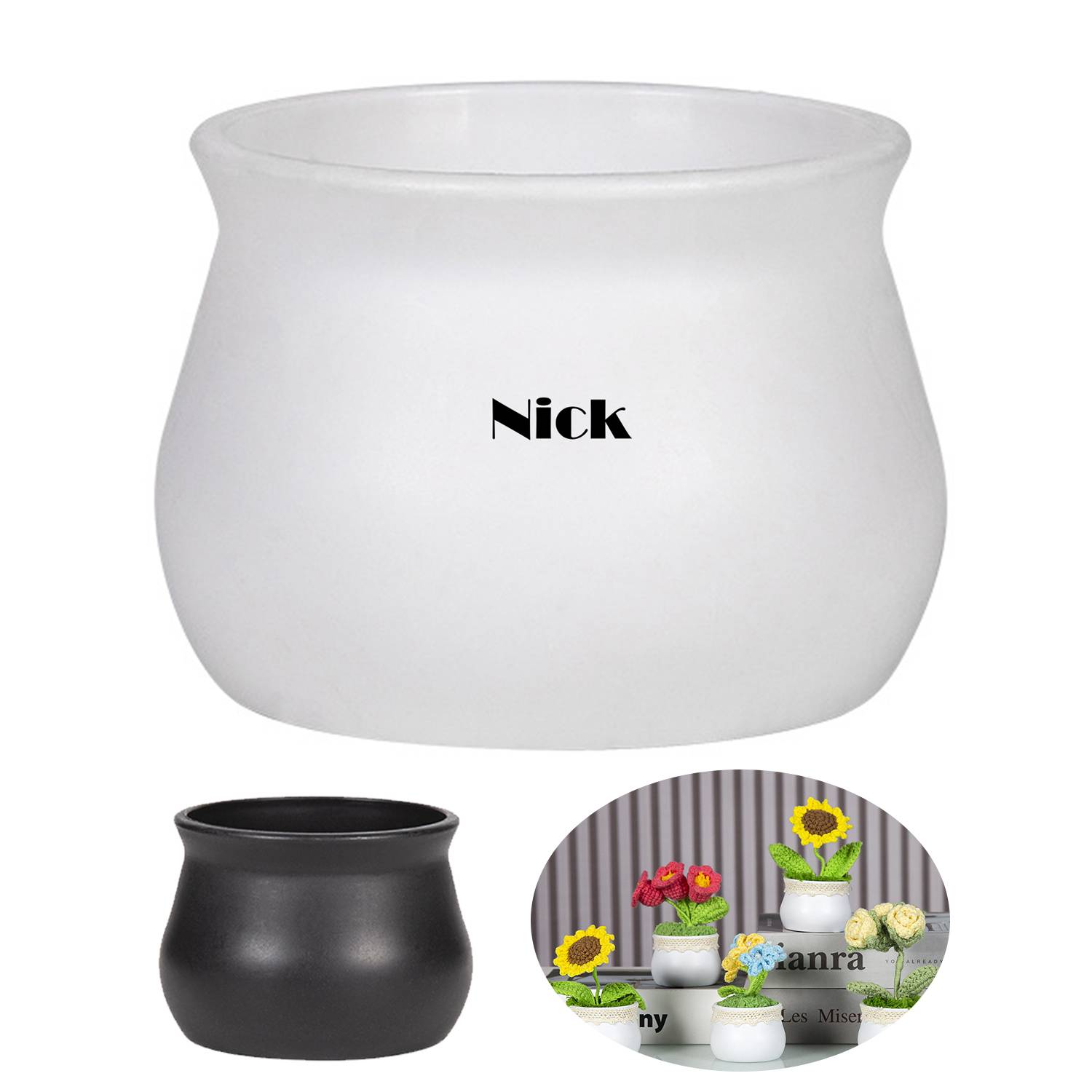 Plastic Planter flowerpot Mini Solid Color Simple 2