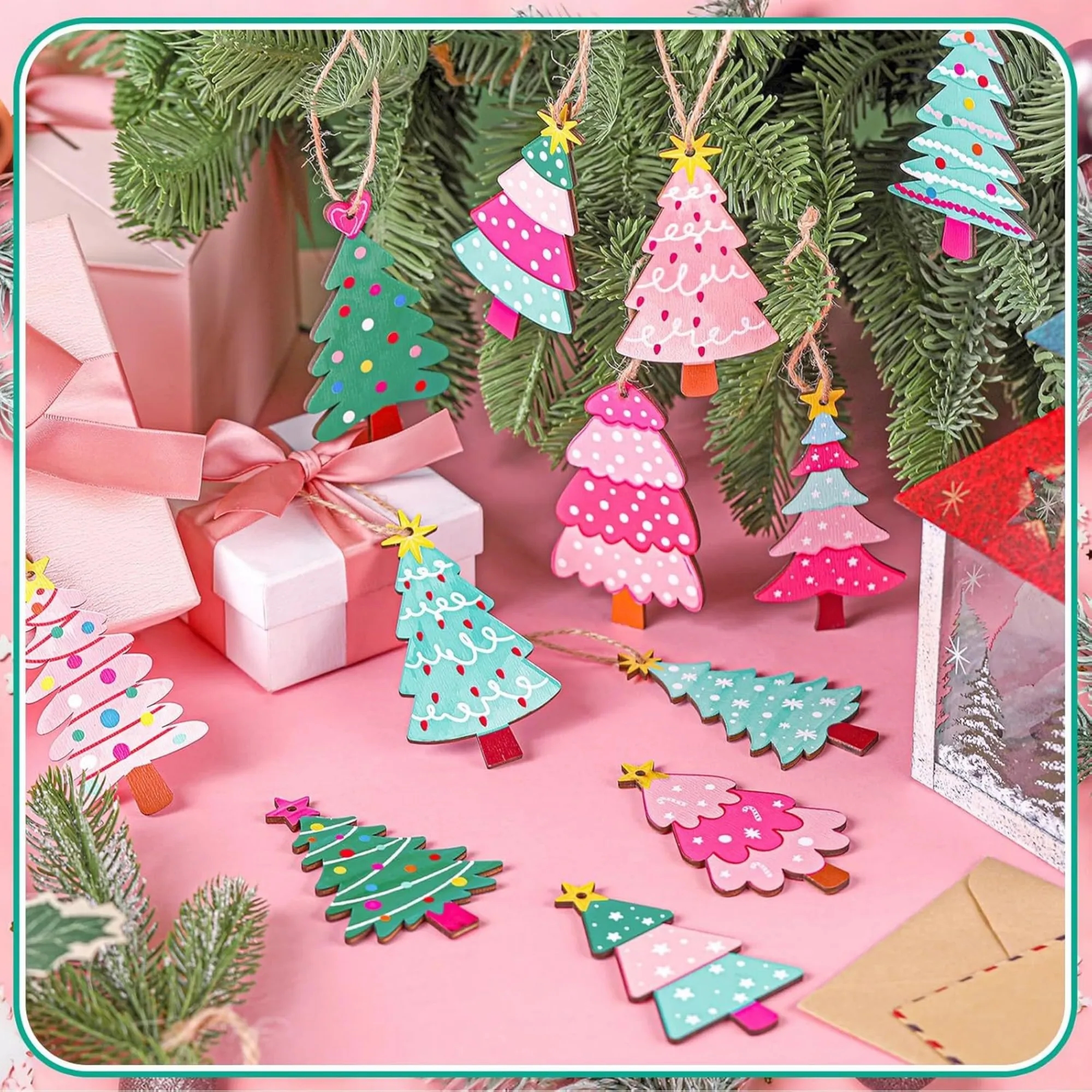 Christmas Tree Ornament Slice Wooden 8