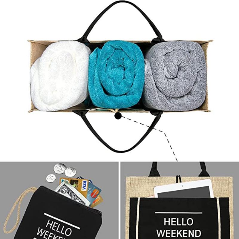 Women Men Reusable Jute Tote Grocery Handbag 3