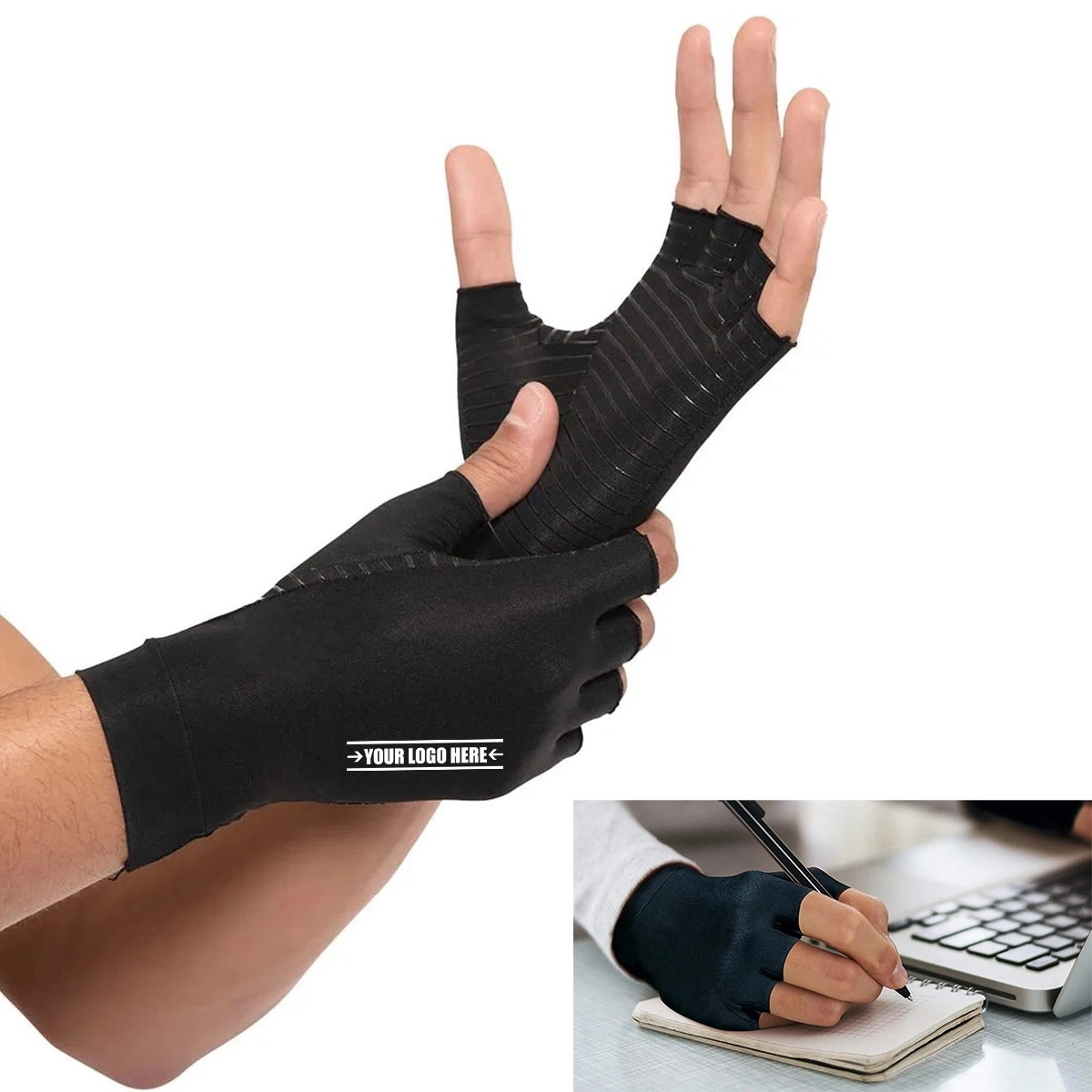 Copper Infused Compression Arthritis Fingerless Gloves 2