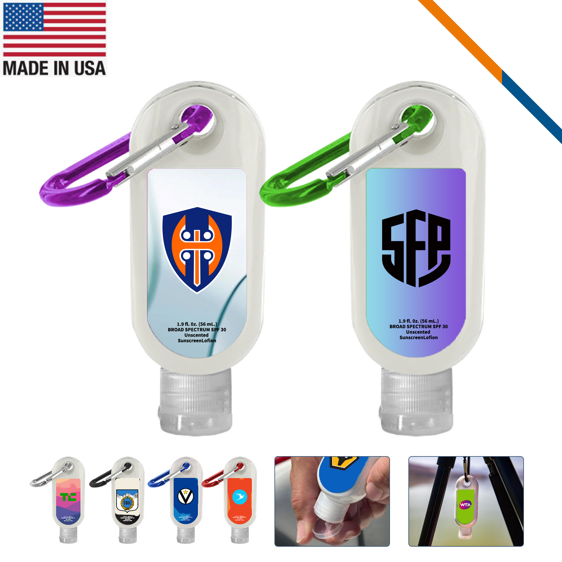 Shie Clear Bottle SPF 30 Sunscreen With Carabiner - 1.9 OZ. 1