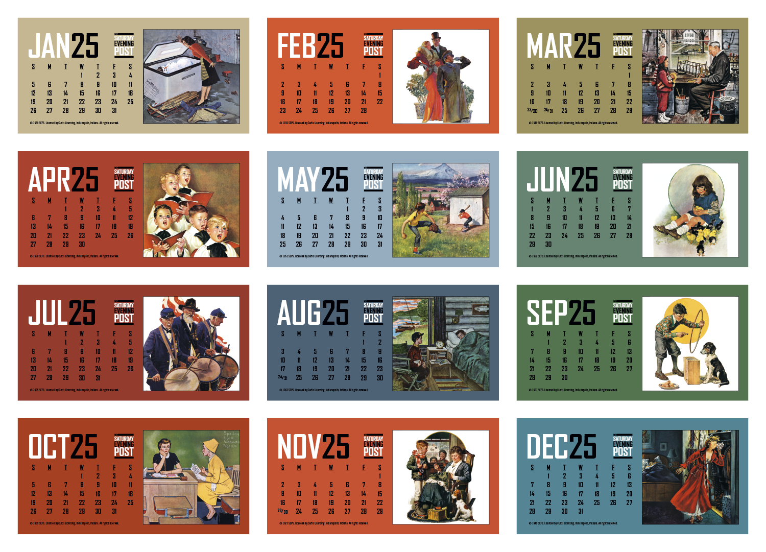 Triumph® Calendars The Saturday Evening Post Desk Calendar 15