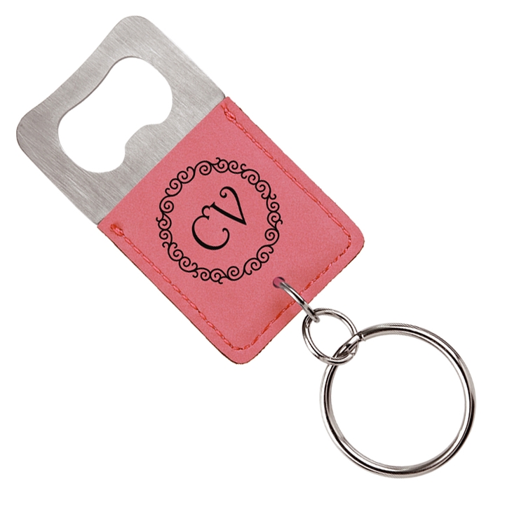 Sleek Leatherette Bottle Opener Keychain 7
