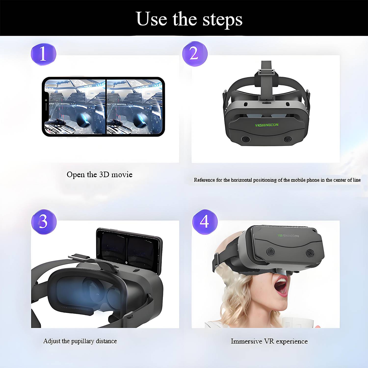 Virtual Reality VR Headset 3D Glasses 6
