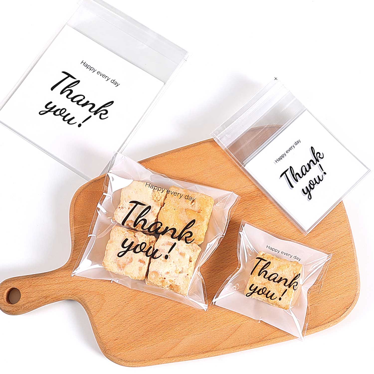 2.75x2.75", 4x4", 5x5" Self-Sealing 'Thank you' Bags 5