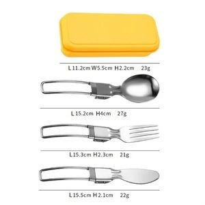 Portable Reusable Travel Stainless Steel Folding Cutlery Set 10