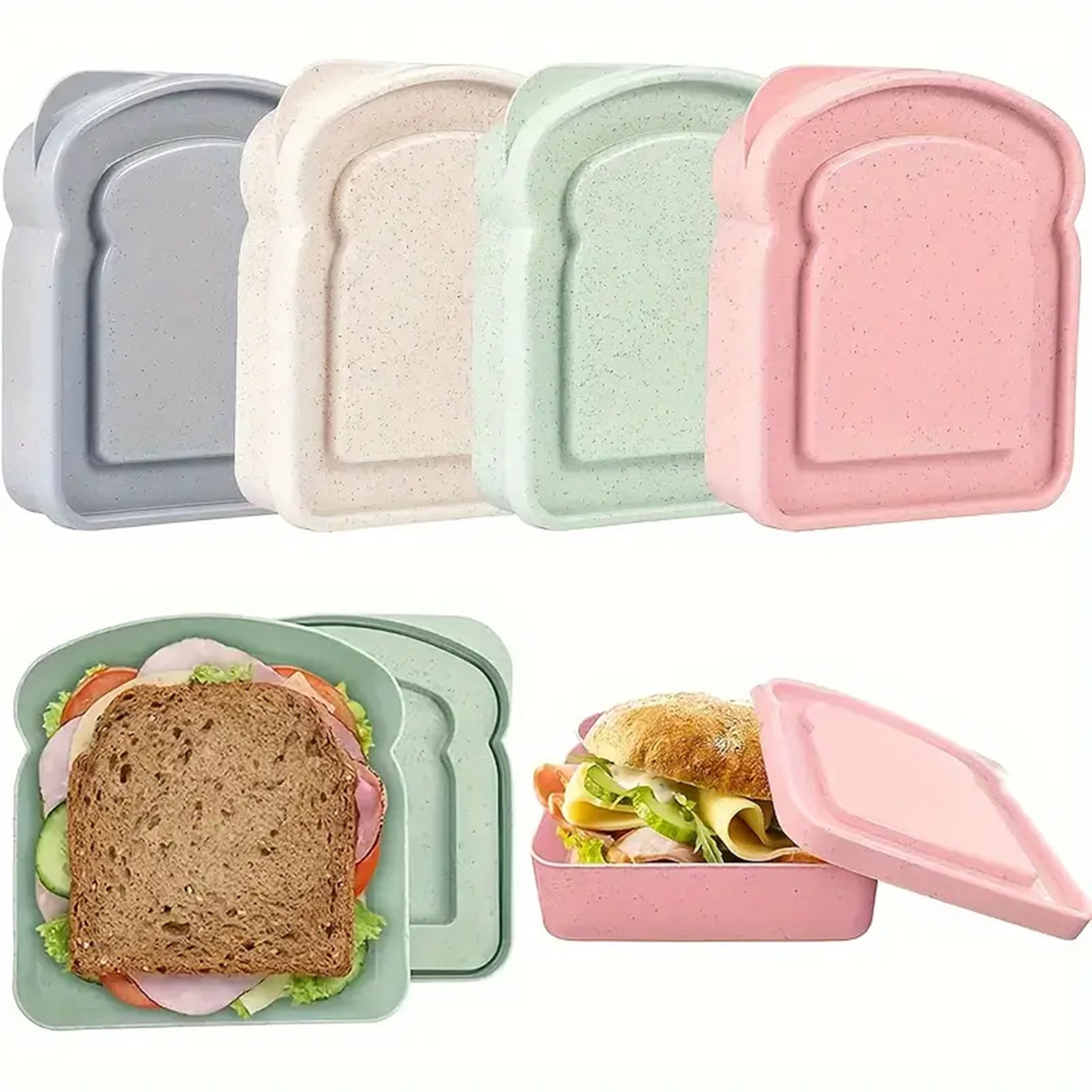 Plastic Large Capacity Portable Bento Box 2