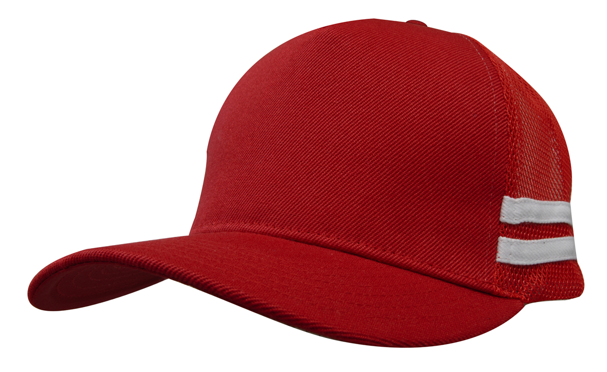 American Premium Twill/Mesh Deep Fit Trucker with Stripes 2