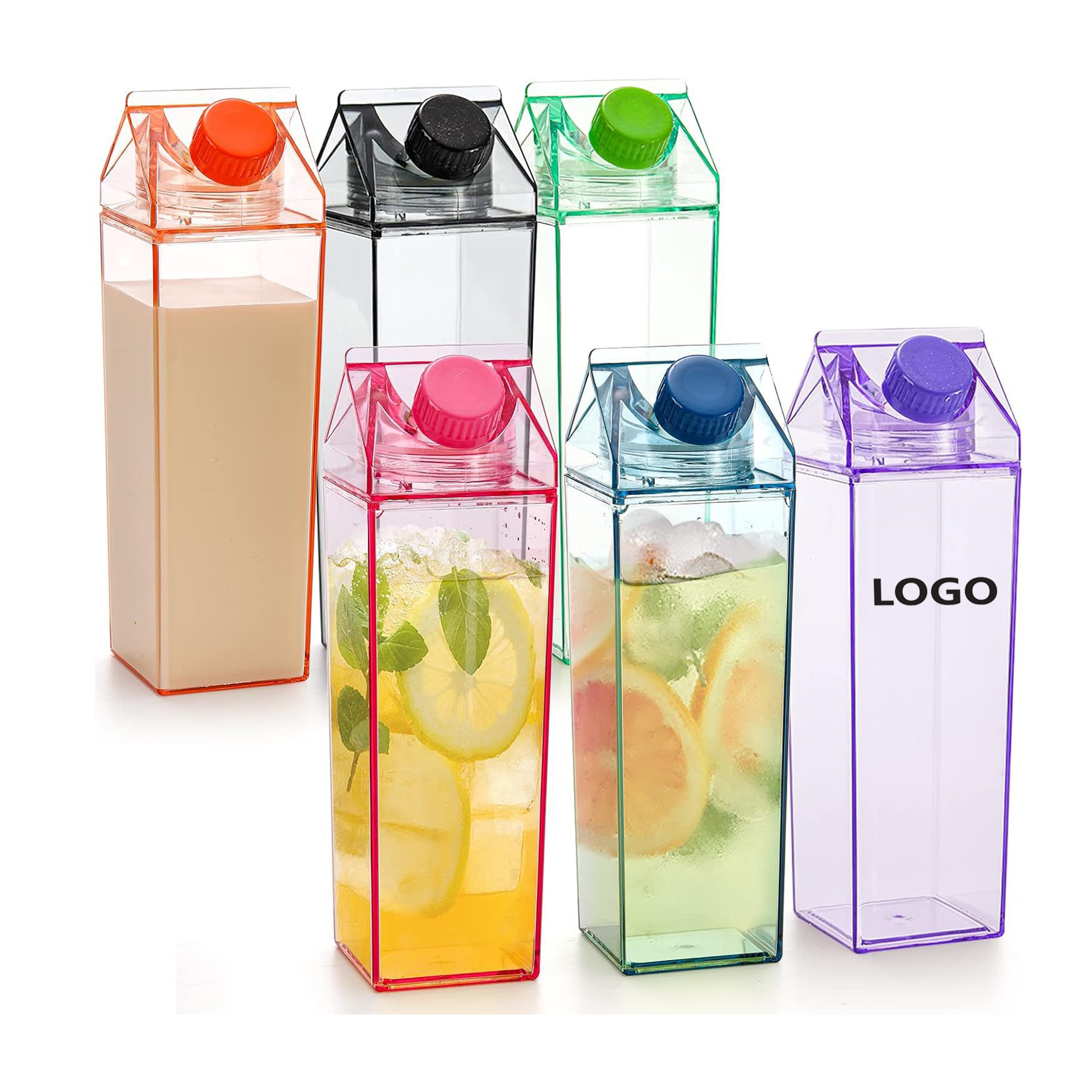 Colorful Square Reusable Plastic Drink Bottle 2