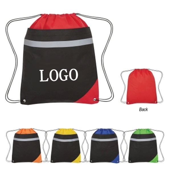Non Woven Drawstring Bags with Reflective Stripe 9