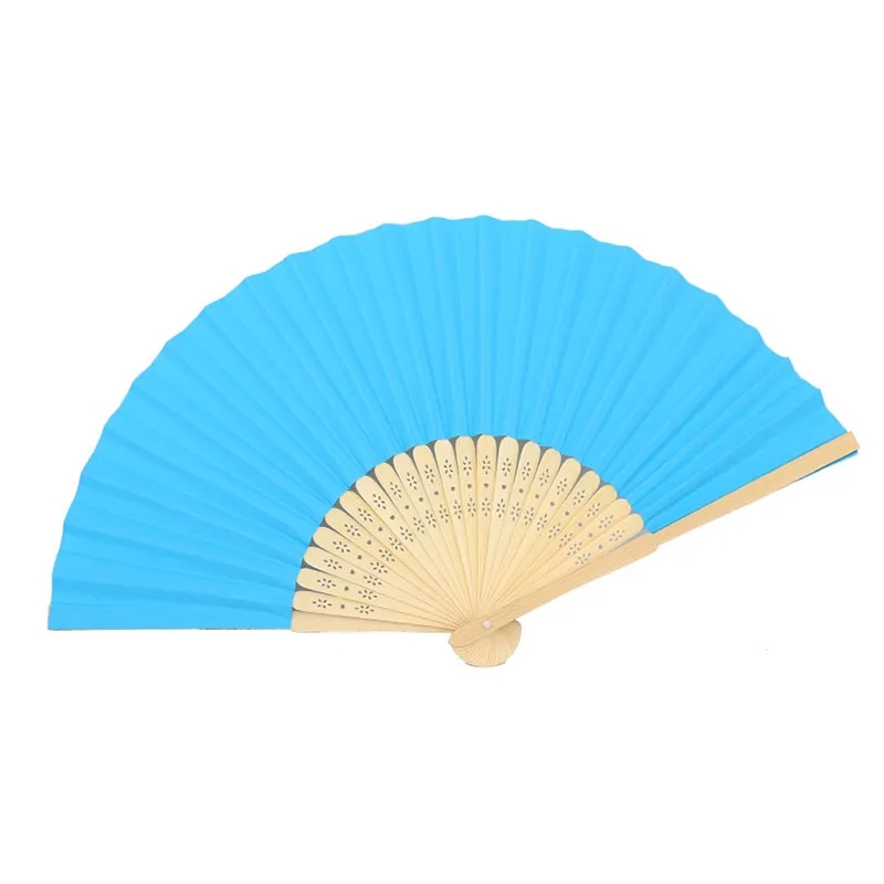 Full Color Folding Paper Fan With Bamboo Handle 5