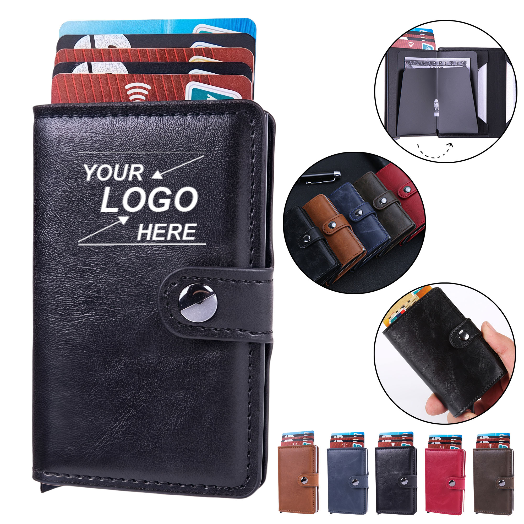 Anti-Magnetic RFID Blocking Card Holder with Auto Ejection 6