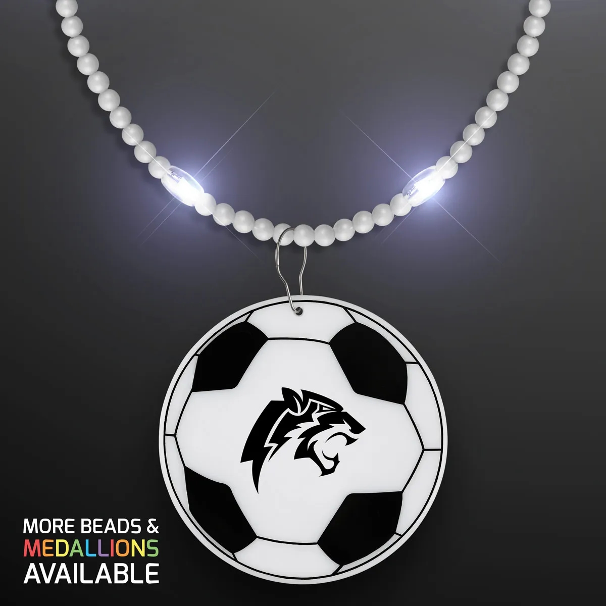 Still-Light Beads with Soccer Ball Medallions 8