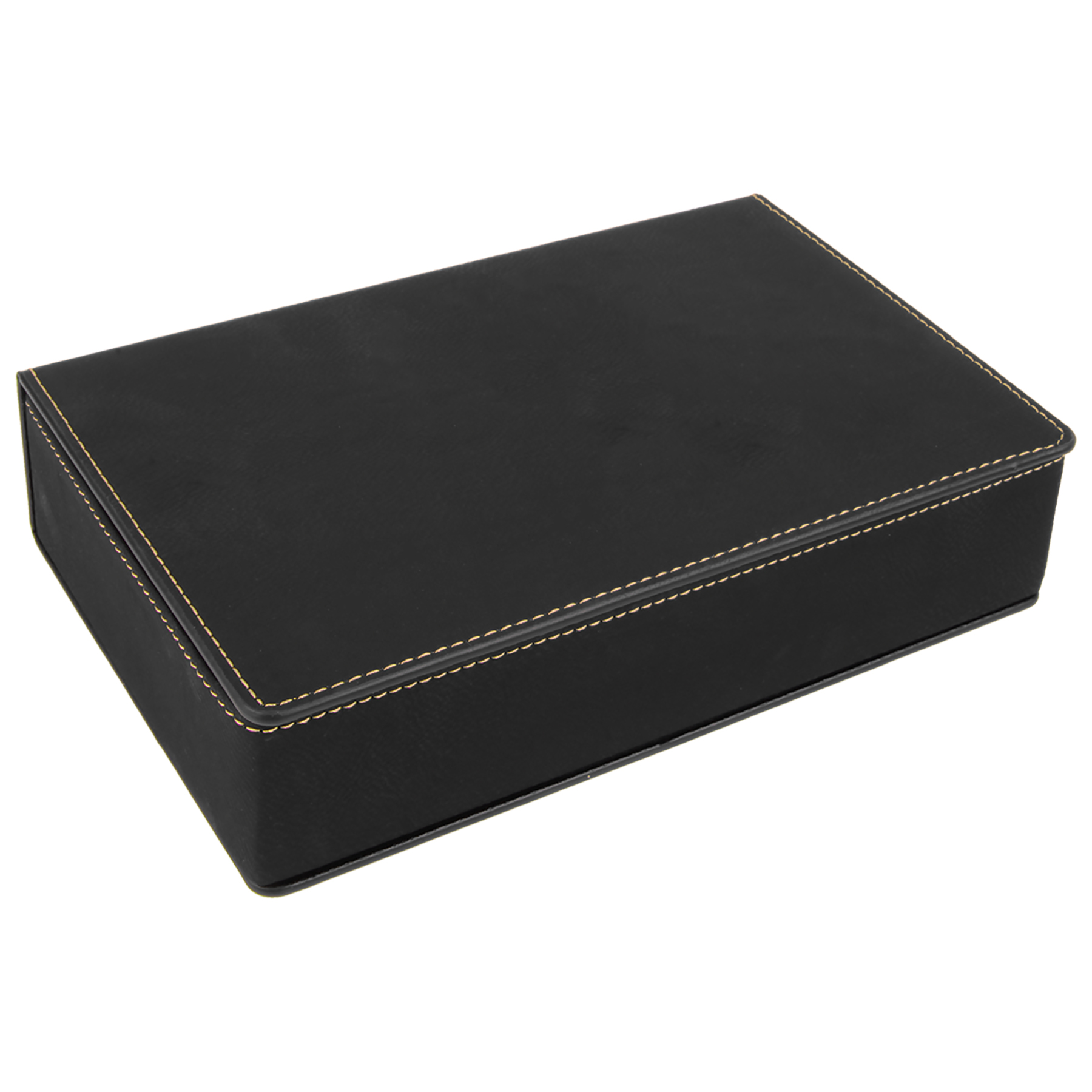 Stainless Steel Black/Gold Leatherette Flask Gift Set 2
